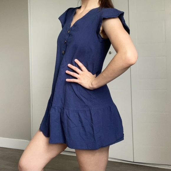 Blue button up dress - Picture 3 of 4